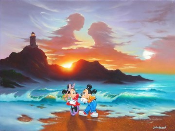 Disney Mickey und Minnie s romantischen Tages Karikatur für Kinder Ölgemälde